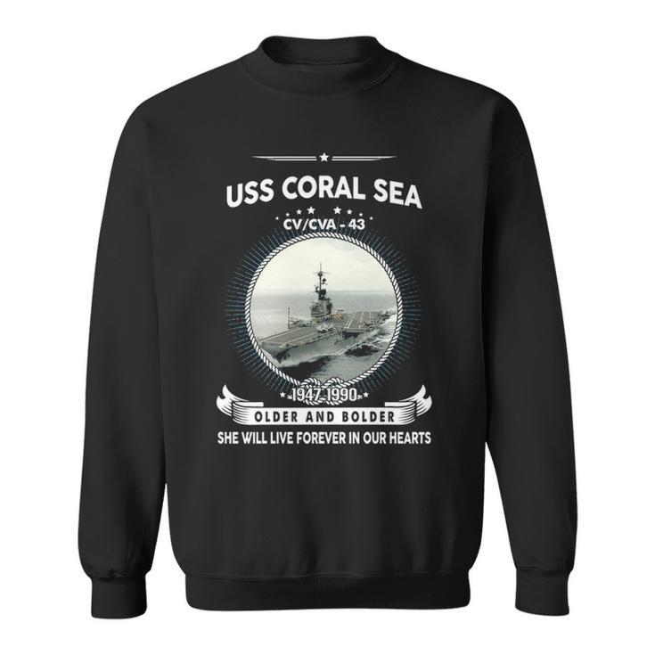 Uss Coral Sea Cv 43 Front Style Sweatshirt