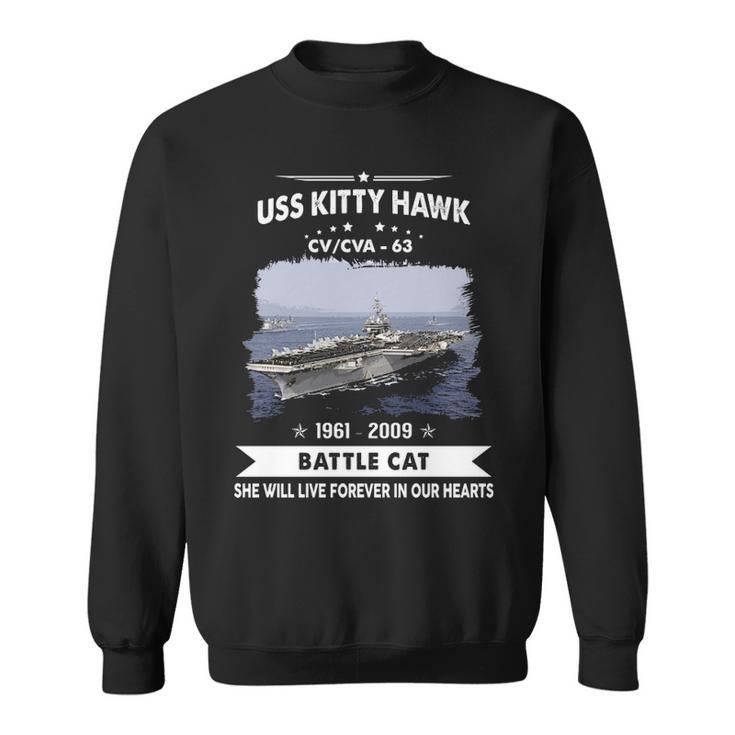 Uss Kitty Hawk Cv 63 Cva 63 Front Style Sweatshirt