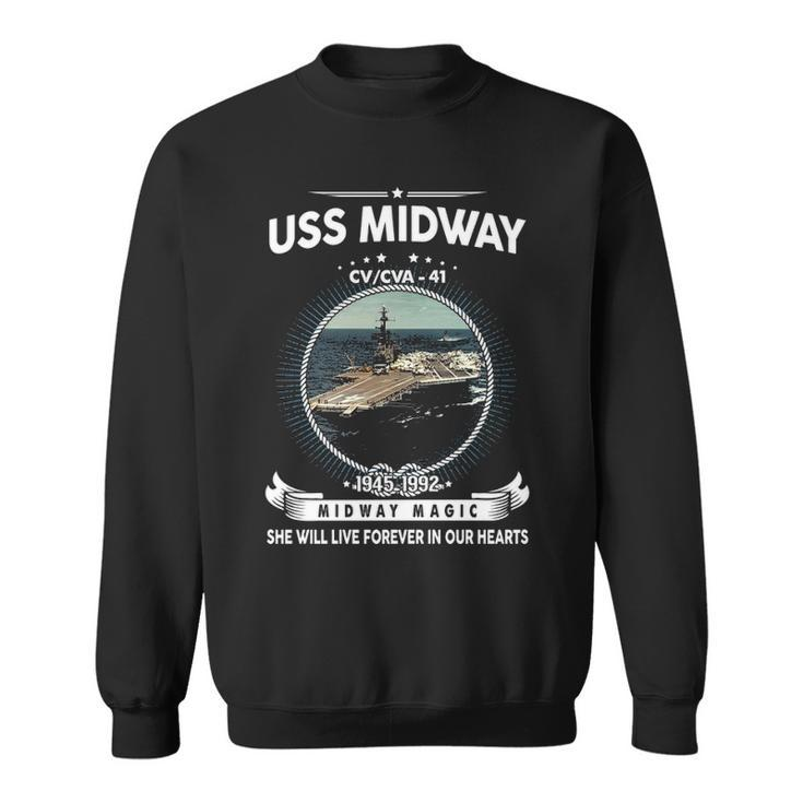 Uss Midway Cv 41 Front Style Sweatshirt