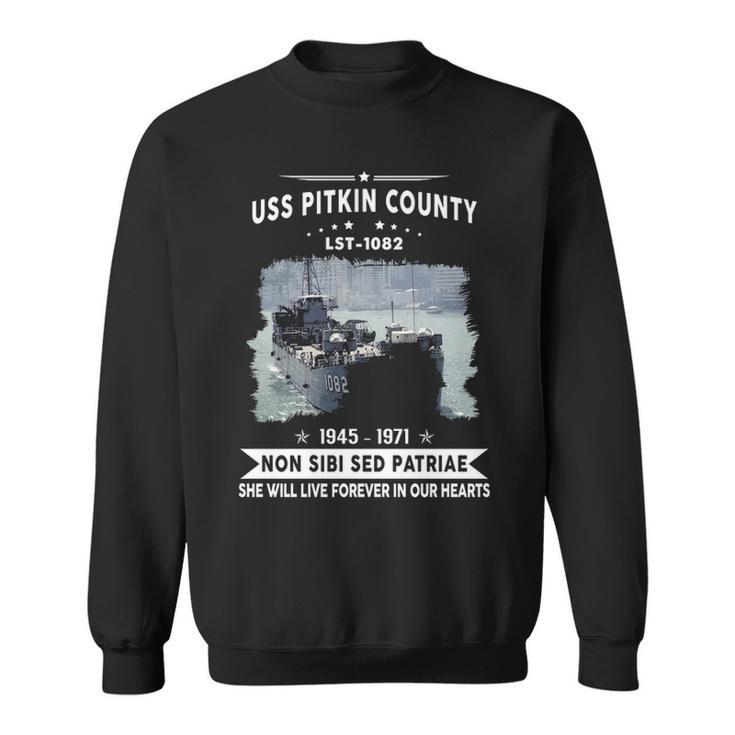 Uss Pitkin County Lst  Sweatshirt