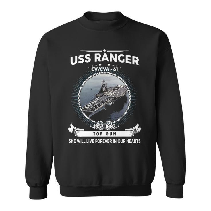 Uss Ranger Cv 61 Cva 61 Front Style Sweatshirt