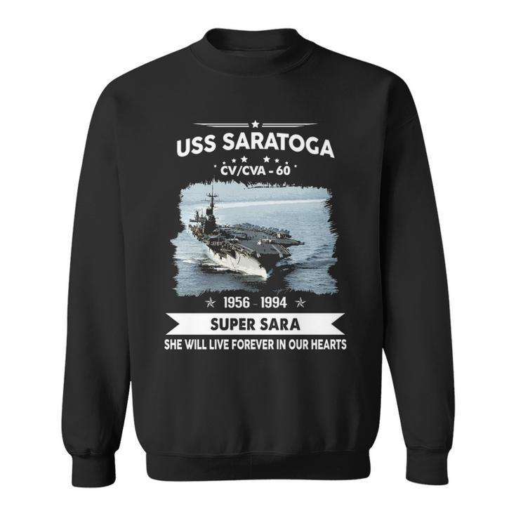 Uss Saratoga Cv 60 Cva 60 Front Style Sweatshirt