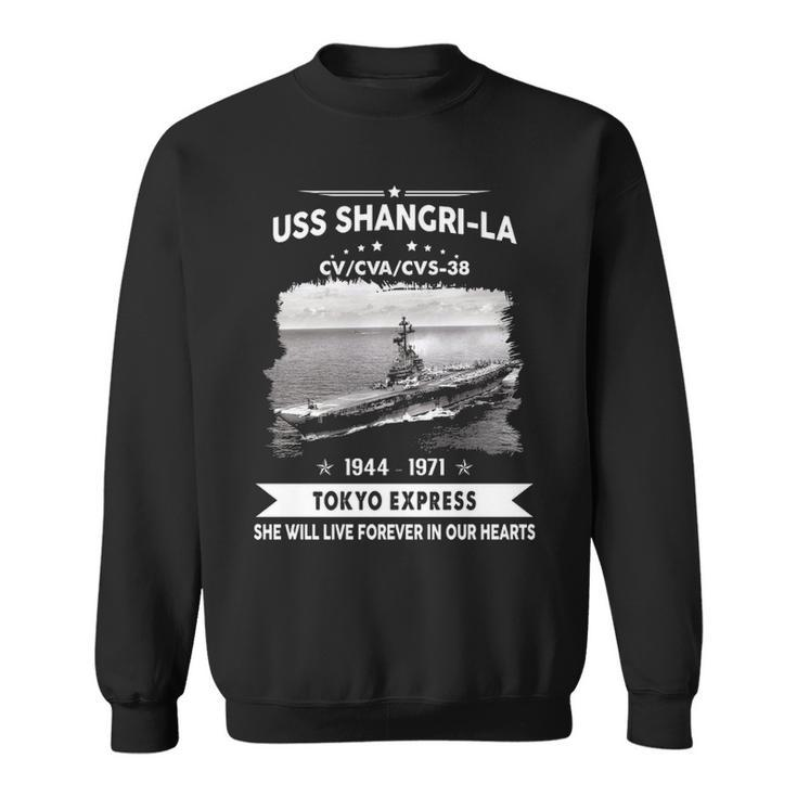 Uss Shangri-La Cv 38 Cva 38 Front Sweatshirt