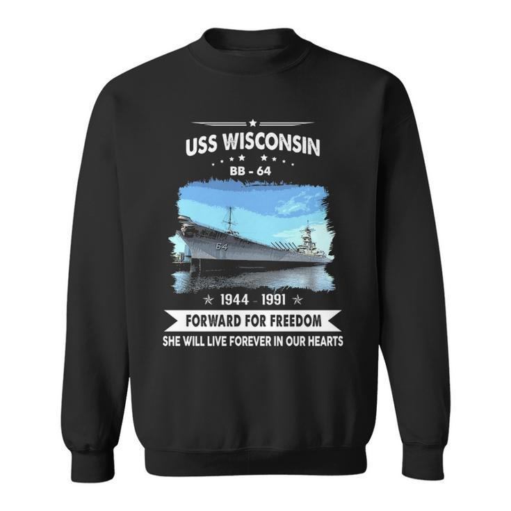 Uss Wisconsin Bb  Sweatshirt