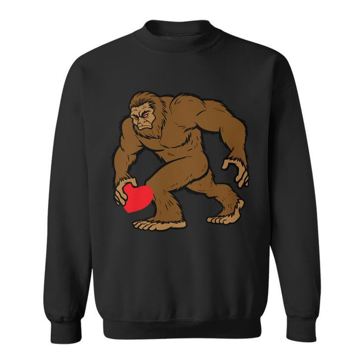 Valentines Day Bigfoot Heart Sasquatch Sweatshirt