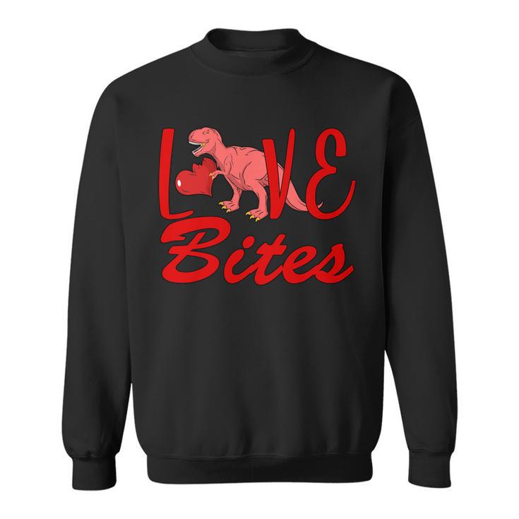 Valentines Day Love Bites Dinosaur Sweatshirt