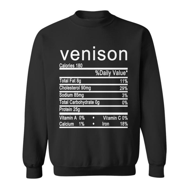 Venison Nutrition Facts Label Sweatshirt