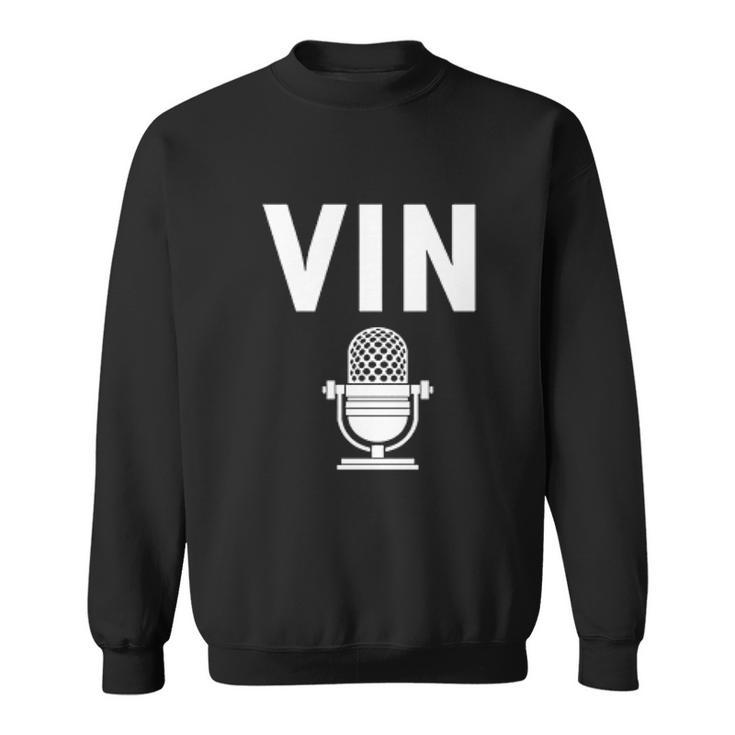 Vin Scully RIP Microphone Vinyl  Sweatshirt