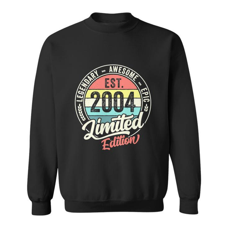 Vintage 18 Year Old Est 2004 Limited Edition 18Th Birthday Sweatshirt