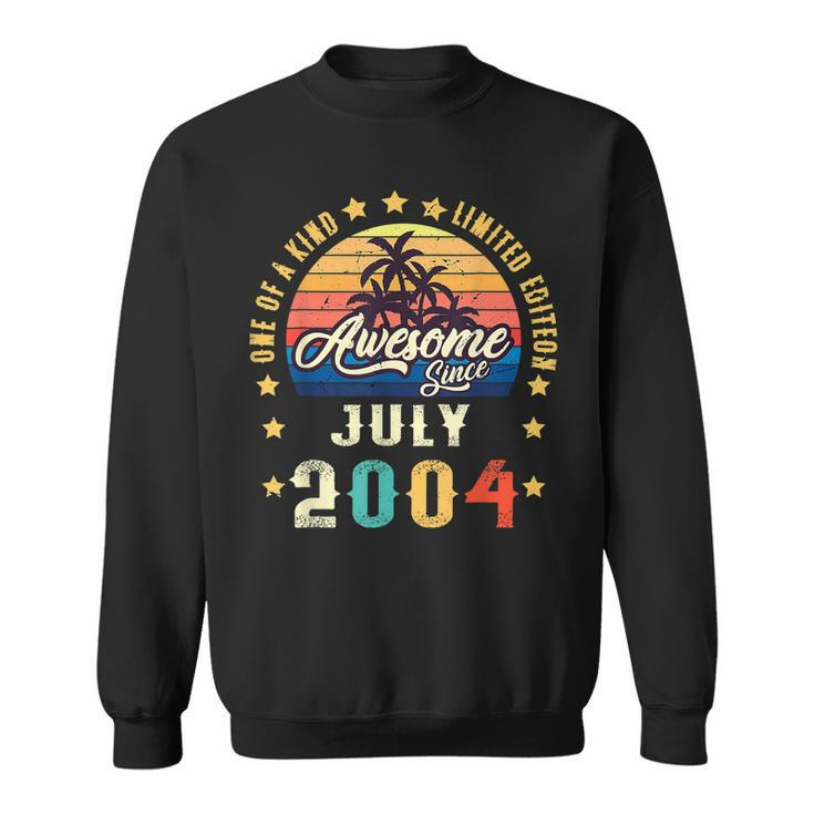 Vintage 18Th Birthday Awesome Since July 2004 Epic Legend  Sweatshirt