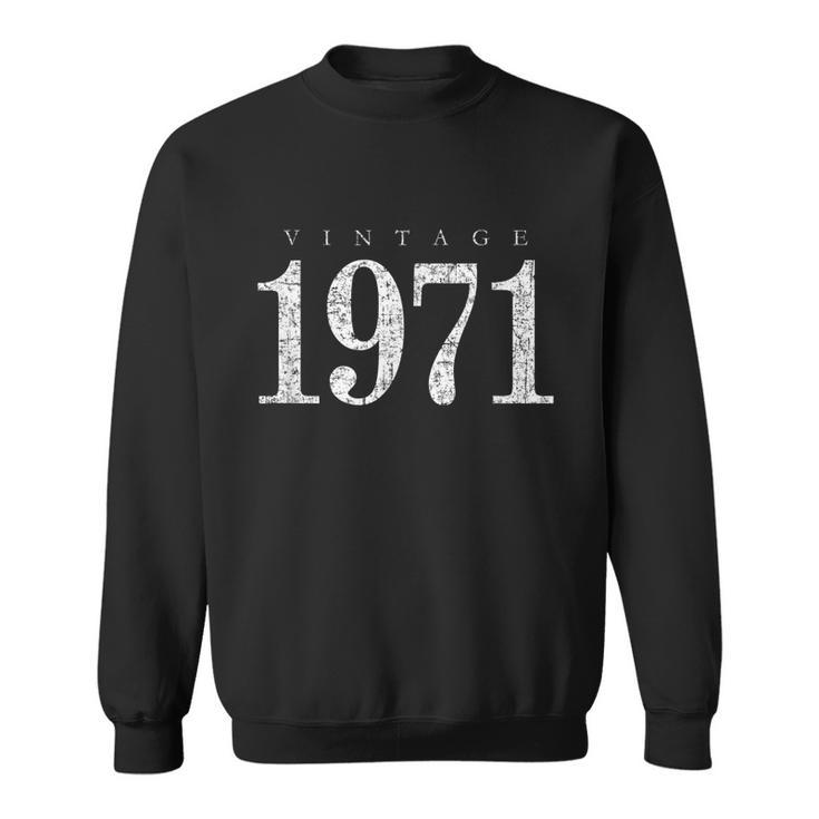 Vintage 1971 Antique White 50Th Birthday Tshirt Sweatshirt