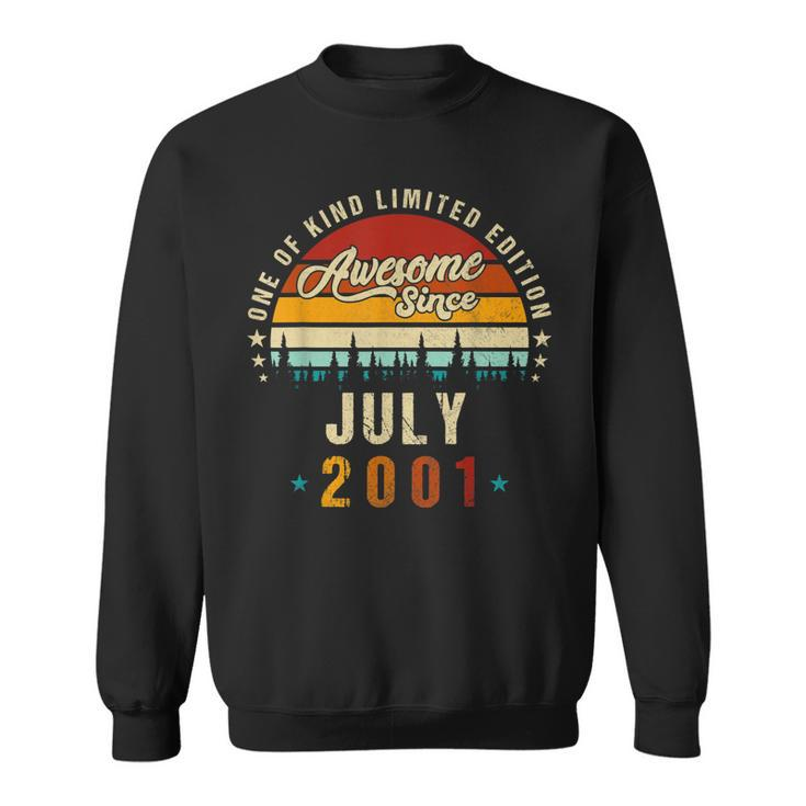 Vintage 21Th Birthday Awesome Since July 2001 Epic Legend  Sweatshirt