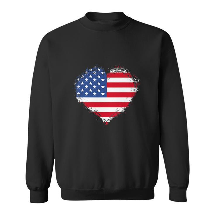Vintage 4Th Of July Fourth Usa Patriotic Heart Sweatshirt
