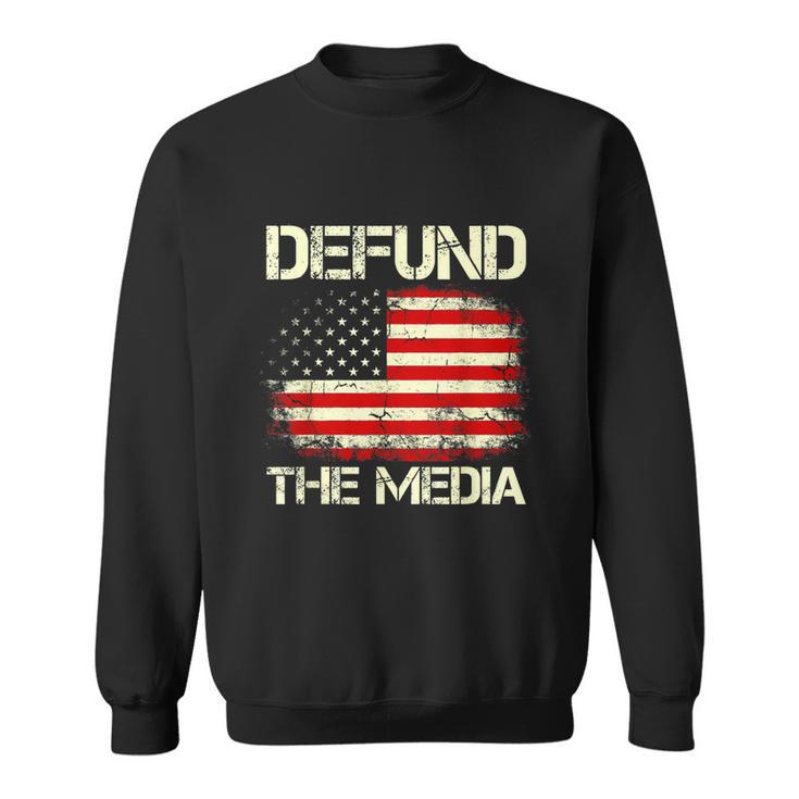Vintage American Flag Defund The Media Sweatshirt