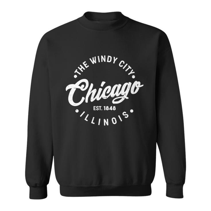 Vintage Chicago The Windy City Illinois Est Sweatshirt