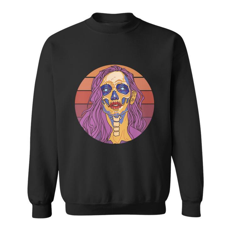 Vintage Day Of The Dead Dia De Los Muertos Cartoon Girl Tshirt Sweatshirt