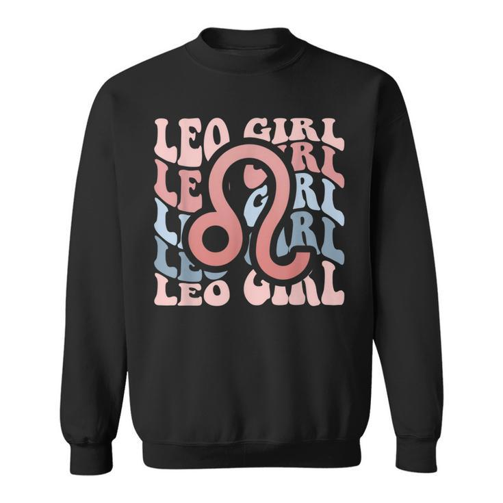 Vintage Leo Girl Retro Birthday Queen Women Horoscope  Sweatshirt