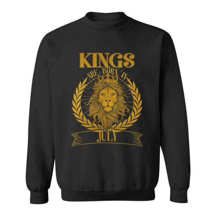 Vintage Lion Kings Are Born In July Graphic Design Printed Casual Daily Basic Sweatshirt