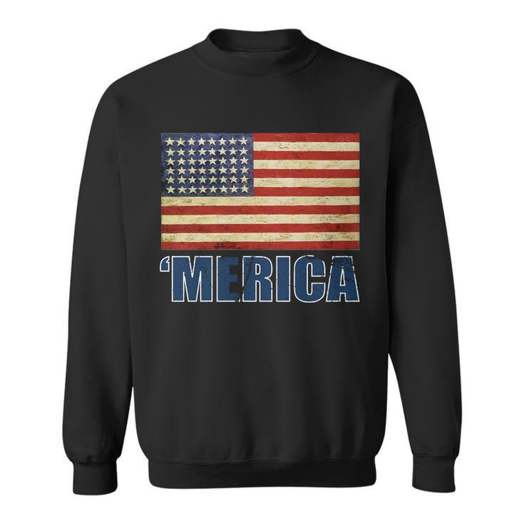 Vintage Merica Flag Tshirt Sweatshirt