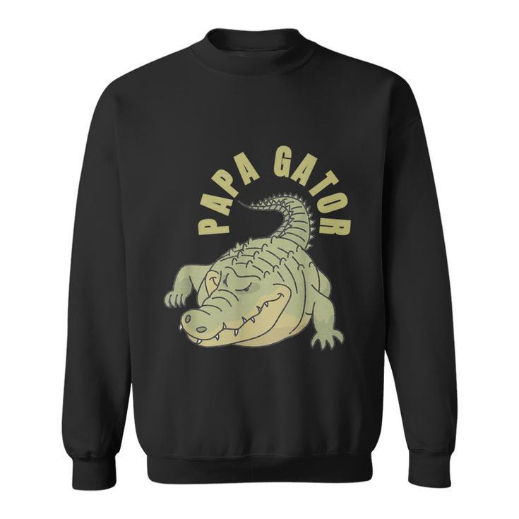 Vintage Papa Gator Alligators Father Graphic Design Printed Casual Daily Basic Sweatshirt