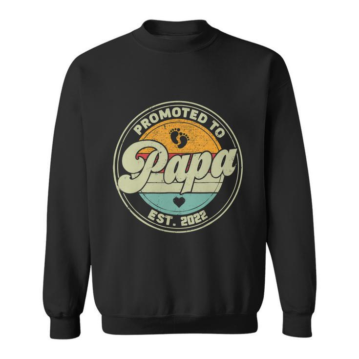 Vintage Promoted To Papa 2022 For New Papa First Time Retro Sweatshirt