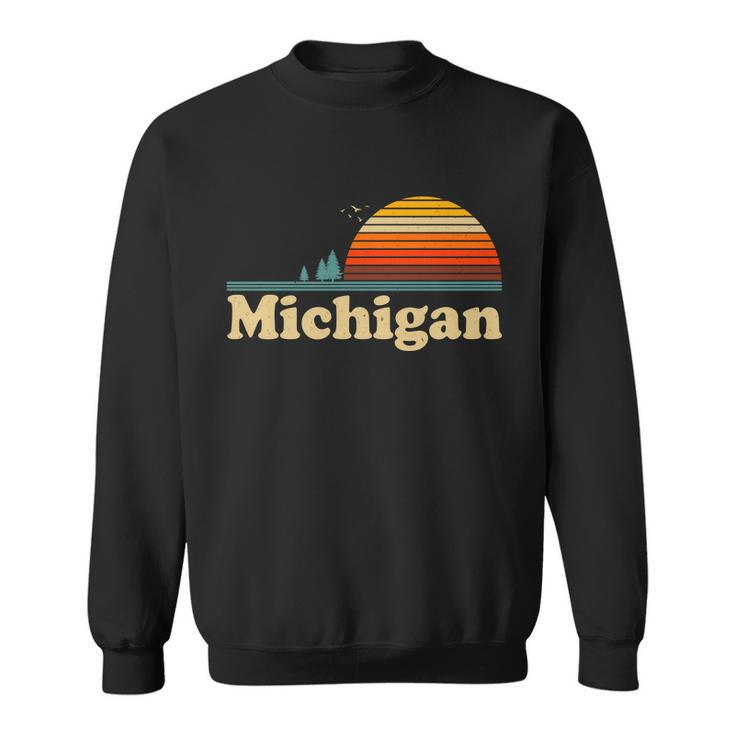Vintage Retro Michigan Sunset Logo Tshirt V2 Sweatshirt