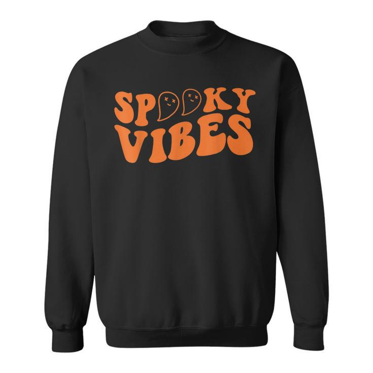 Vintage Spooky Vibes Halloween Ghost Costume Kids Men Women  Sweatshirt