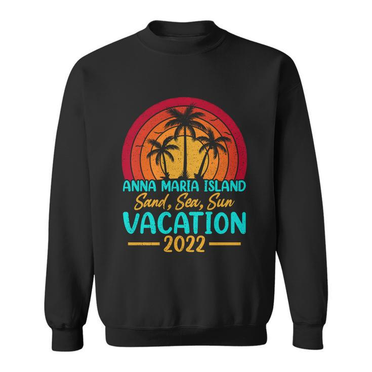 Vintage Sunset Summer Vacation 2022 Anna Maria Island Beach Cool Gift Sweatshirt