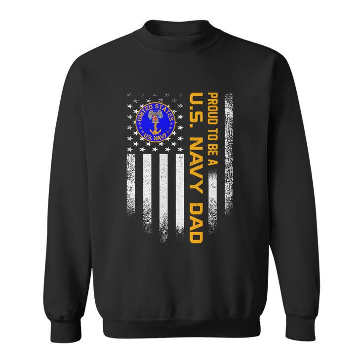Vintage Usa American Flag Proud To Be Us Navy Military Dad Gift Sweatshirt
