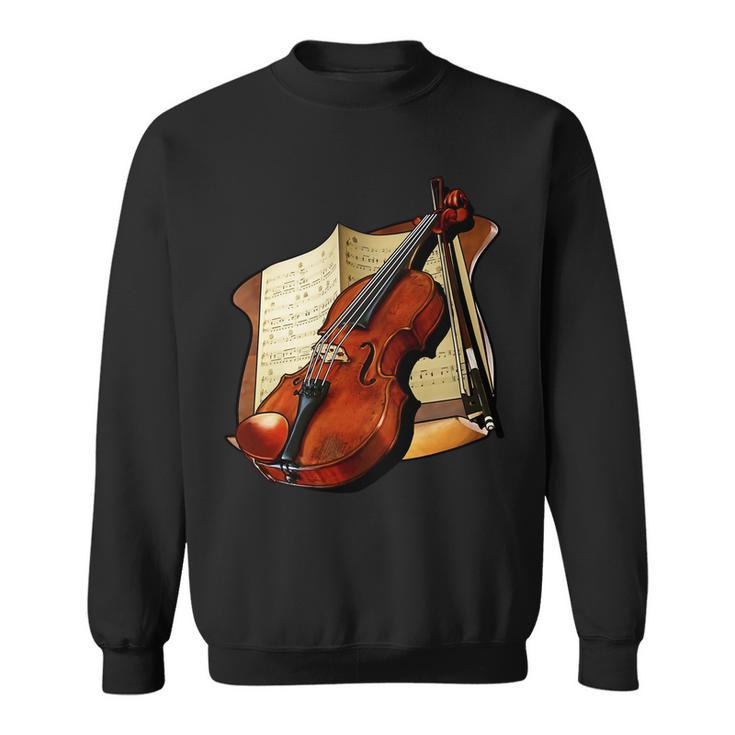 Violin And Sheet Music Sweatshirt