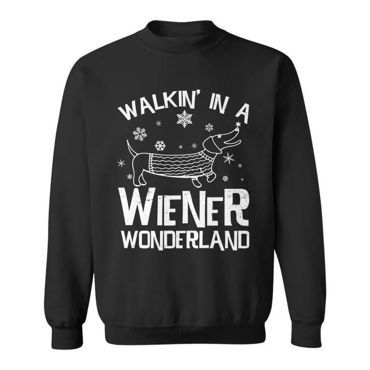 Walking In A Wiener Wonderland Funny Christmas Tshirt Sweatshirt