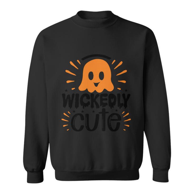 Wickedly Cute Boo Halloween Quote Sweatshirt