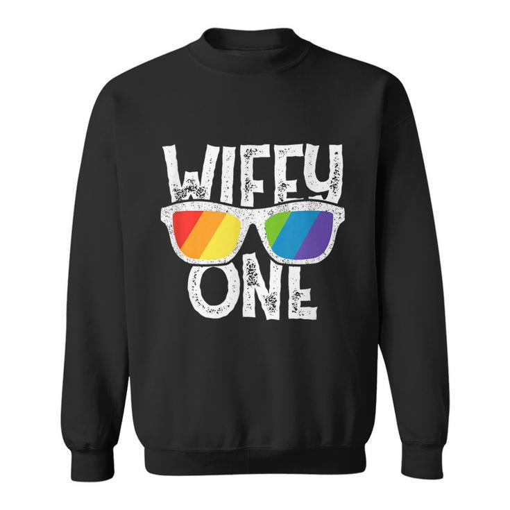 Wifey One Lesbian Pride Lgbt Bride Couple Sweatshirt