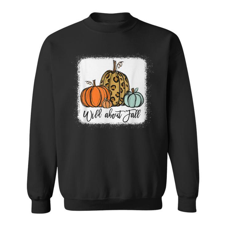 Wild About Fall Leopard Pumpkin Fall Vibes Hello Fall Autumn  Men Women Sweatshirt Graphic Print Unisex