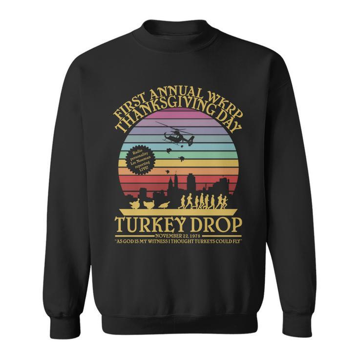 Wkrp Thanksgiving Turkey Drop Funny Retro Tshirt Sweatshirt