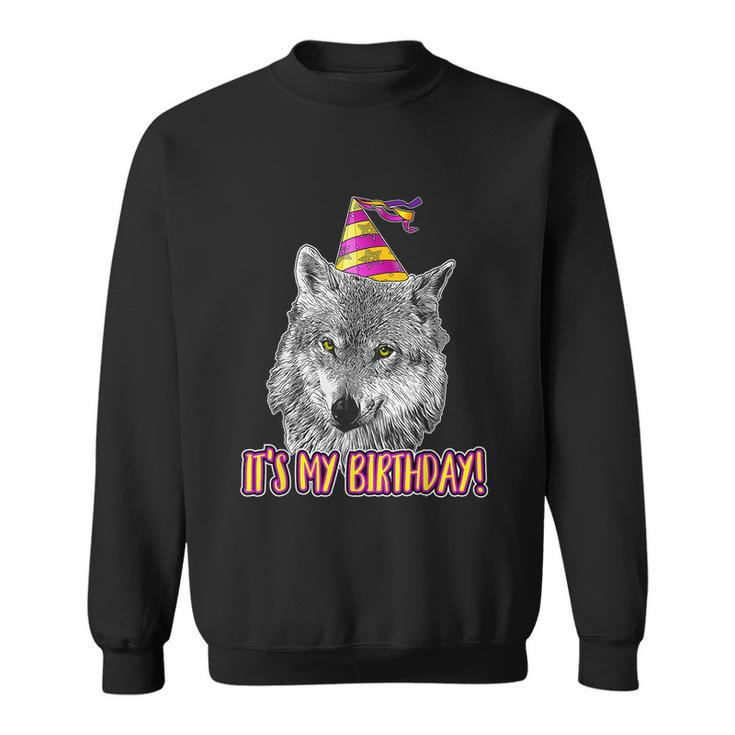 Wolf Birthday Themed Party Wolves Theme Girl Wolf Lover Sweatshirt