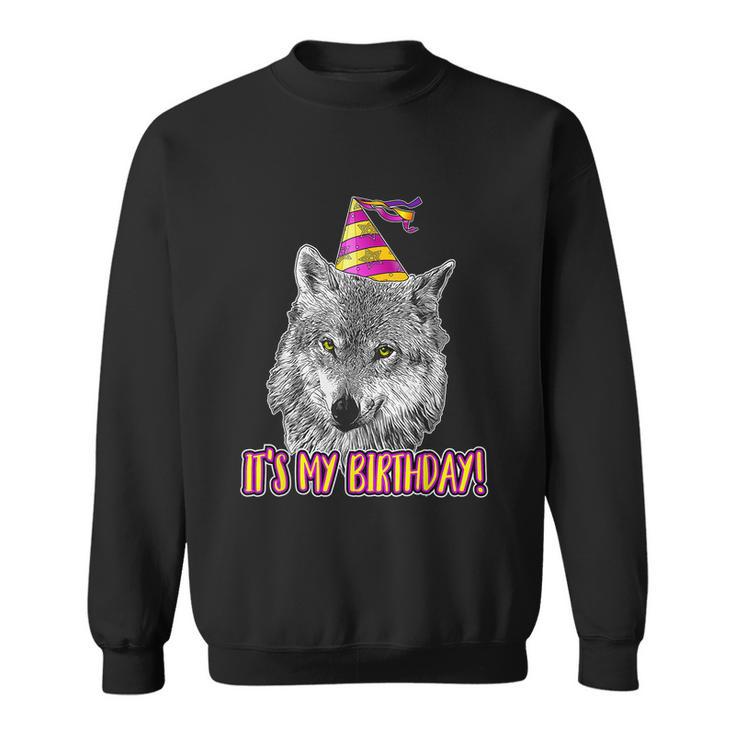 Wolf Birthday Themed Party Wolves Theme Girl Wolf Lover V2 Sweatshirt