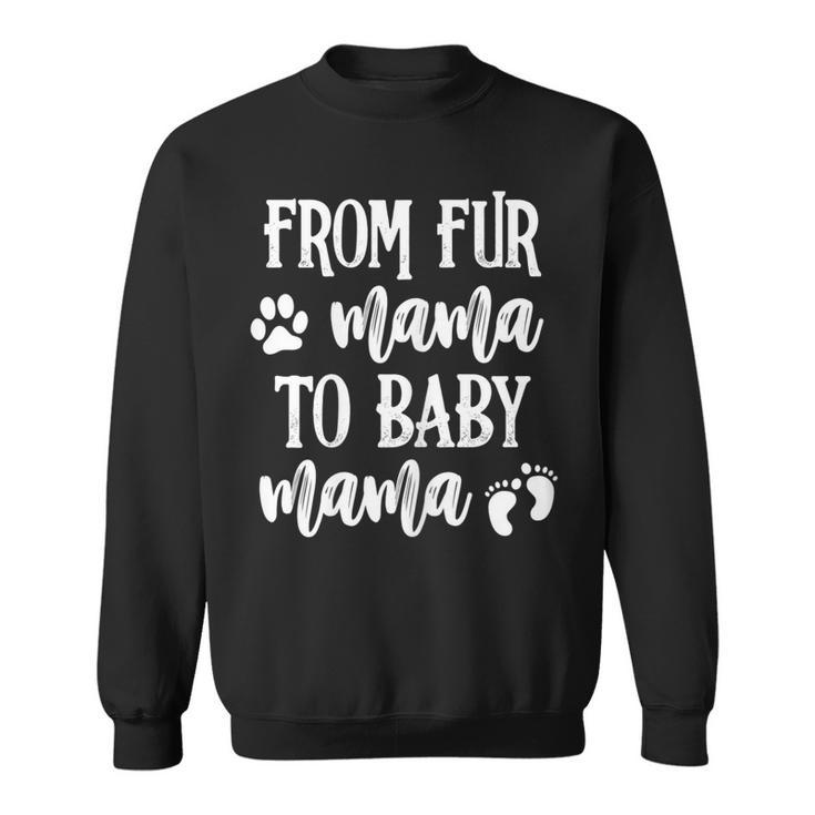 Womens From Fur Mama To Baby Mama Pregnant Dog Lover New Mom Mother  V2 Sweatshirt