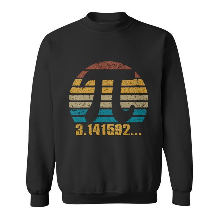 Womens Retro Vintage Pi Day 314 Silhouette Symbol Pi Math Geek Sweatshirt