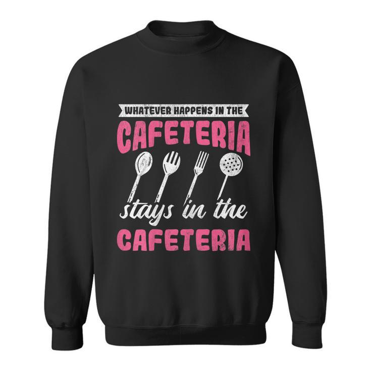Womens Whatever Happens Stays Cafeteria Lady Lunch Lady Graphic Design Printed Casual Daily Basic Sweatshirt