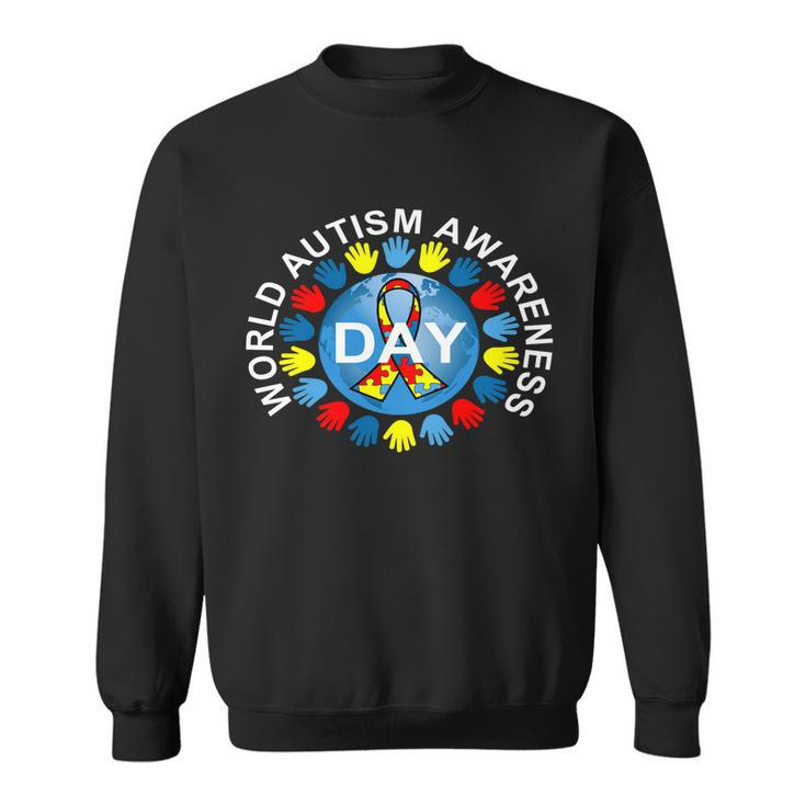 World Autism Awareness Day Earth Puzzle Ribbon Tshirt Sweatshirt