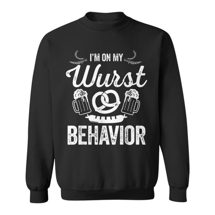 Wurst Behavior Oktoberfest Funny German Festival  Men Women Sweatshirt Graphic Print Unisex