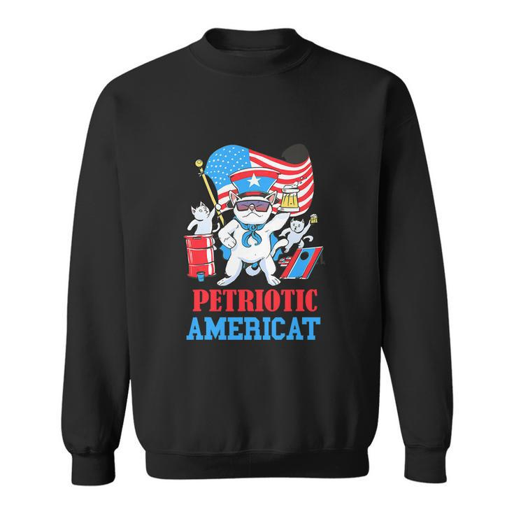 Y American Cat Funny 4Th Of July Sweatshirt
