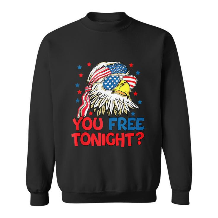 You Free Tonight Bald Eagle Mullet American Flag 4Th Of July Sweatshirt