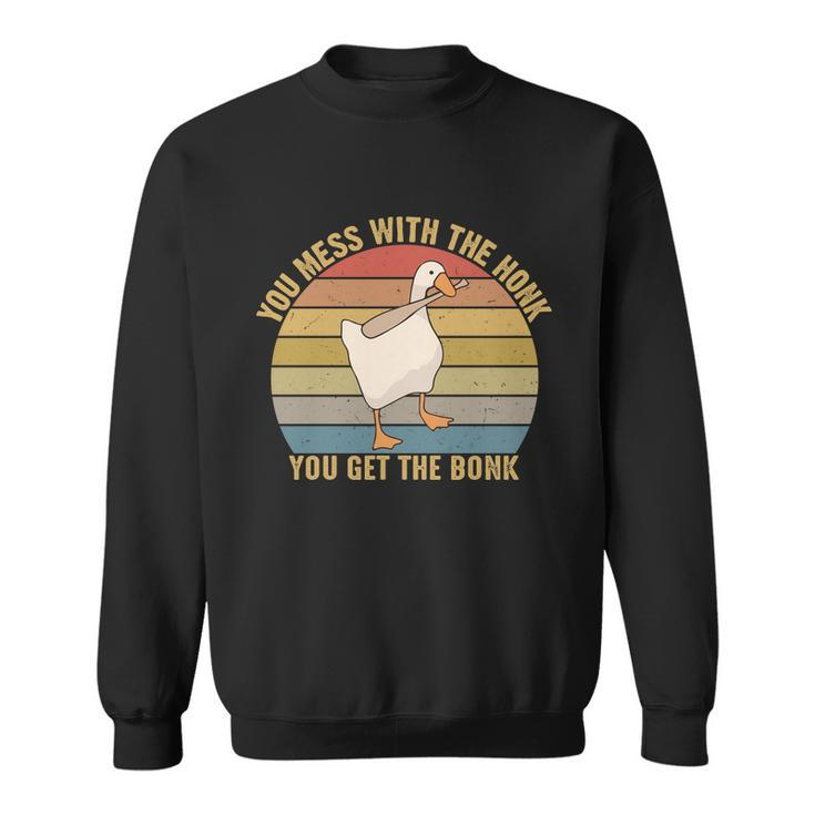 You Mess With The Honk You Get The Bonk Funny Retro Vintage Goose Tshirt Sweatshirt
