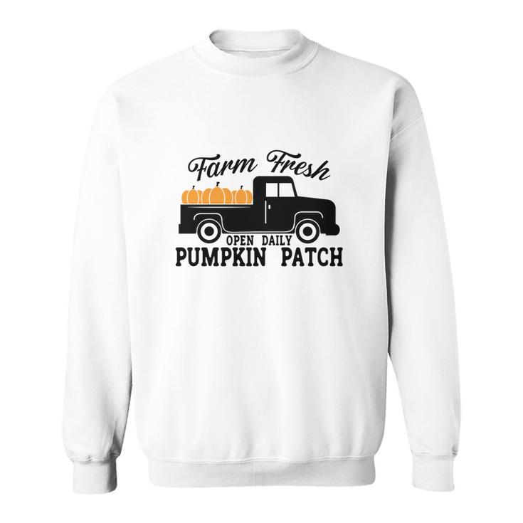 Farm Fresh Pumpkins Truck Open Daily Pumpkin Patch Fall Men Women Sweatshirt Graphic Print Unisex