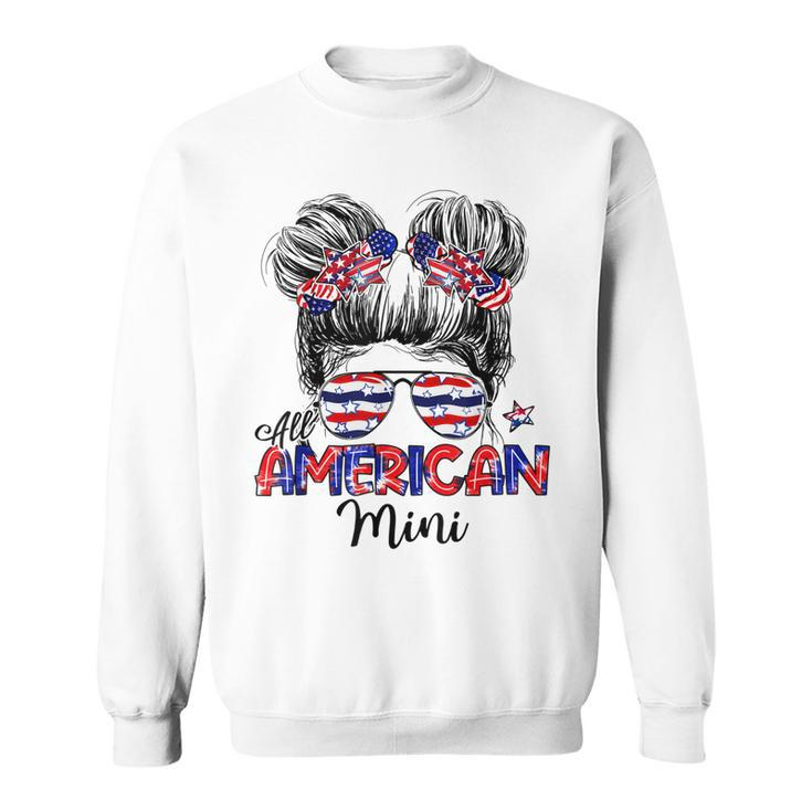 All American Mini 4Th Of July Usa Flag Kids  Sweatshirt