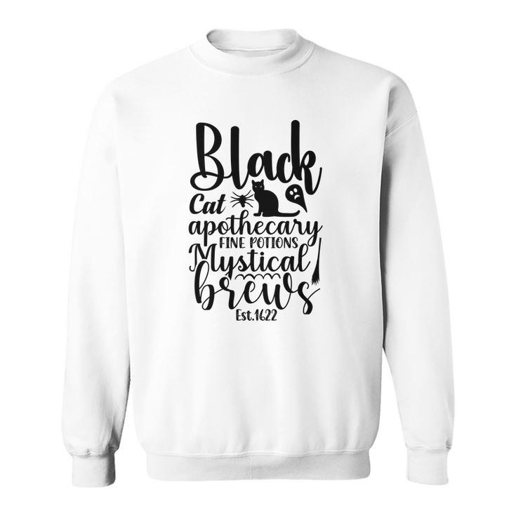 Black Cat Apothecary Fine Potions Mystical Brews Halloween Sweatshirt