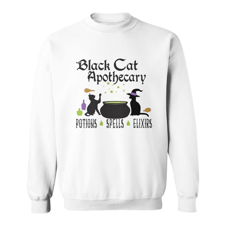 Black Cat Apothecary Halloween Gift Potions Spells Elixers Sweatshirt