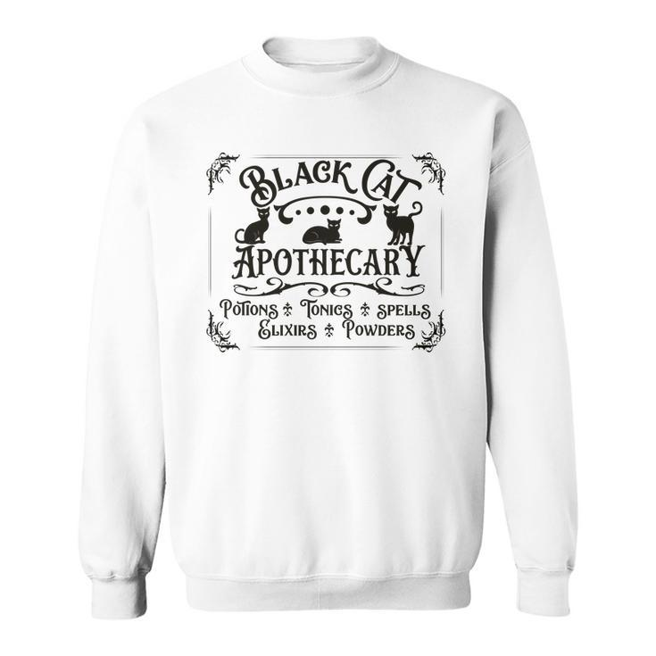 Black Cat Apothecary Powders Flixers Halloween Sweatshirt